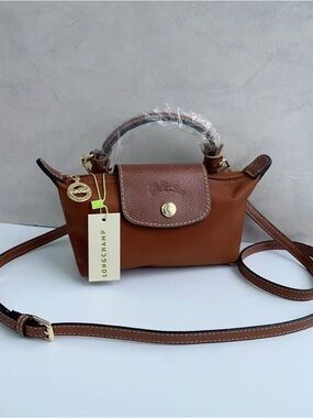 Longchamp Brown Crossbody Leather Mini Bag